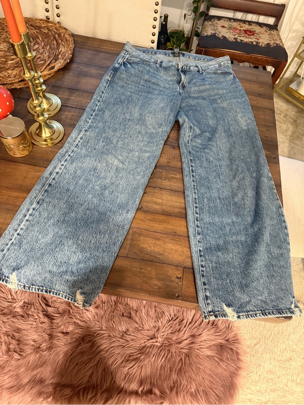 Classic High-Rise Wide Leg Women’s Jeans in Light Blue
